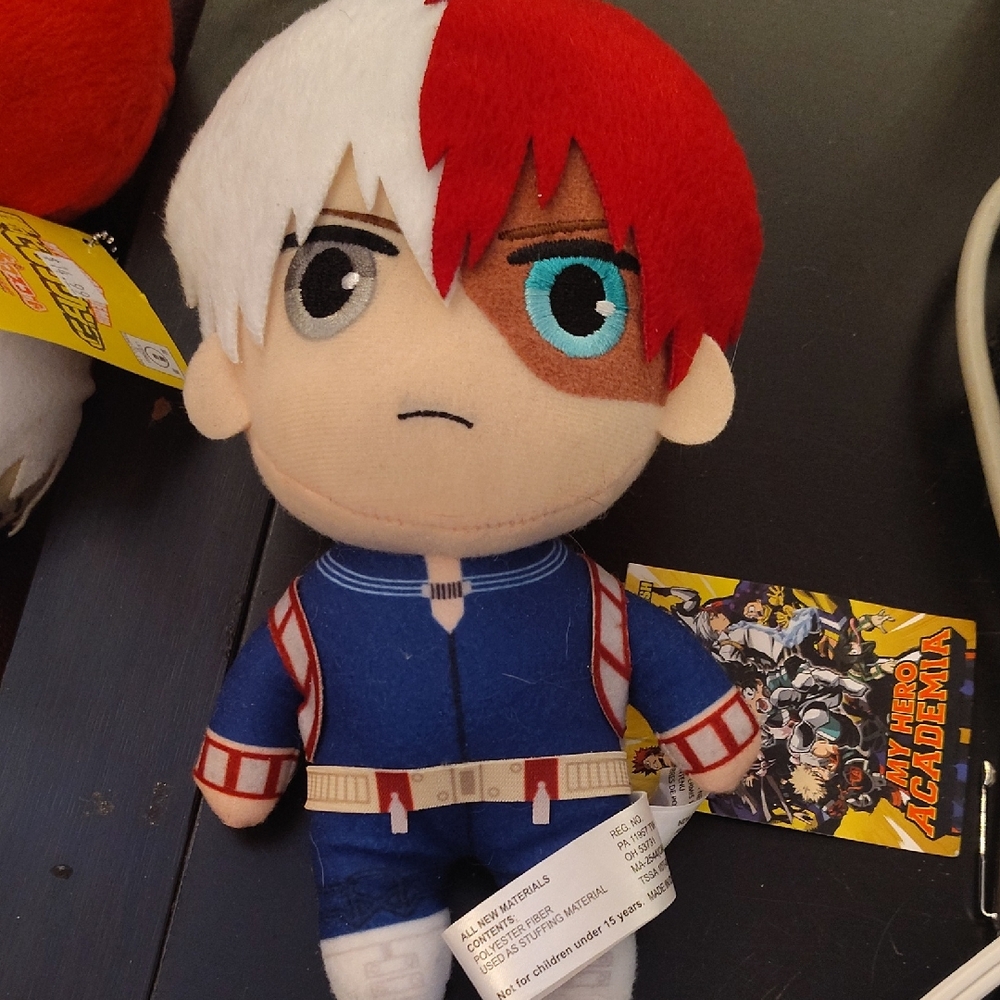 Red and White Stuffed Animal Plush Toy from my hero academia